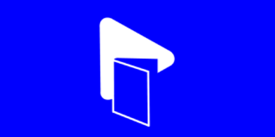 Logo von Schulmediathek Berlin: Aufgeklapptes Buch vor einem Dreieck